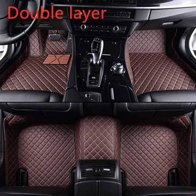 Fully Surrounded Car Leather Floor Mat Pad All Weather Protection