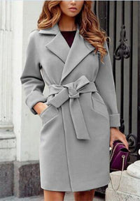 Thumbnail for Women's Long Sleeve Woolen Coat