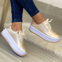 Thumbnail for Fashion Flats Sneakers Women Ribbon Lace-up Platform Shoes