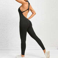 Thumbnail for Zippered Yoga Fitness Jumpsuit Sleeveless Tummy Control Stretch Shapewear Butt Lifting Sportswear Women Fashopn Outfits Clothing