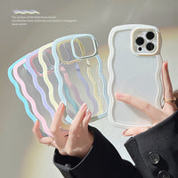 Thumbnail for Wave Border Mobile Phone Case Solid Color Simple Candy Color