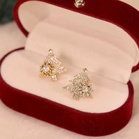 Thumbnail for Rotatable Christmas Tree Earrings Shiny Rhinestone Snowflake Stud Earring New Year Xmas Festival Ear Jewelry Gifts Autumn And Winter