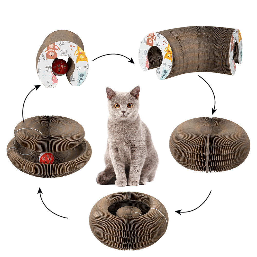 Purrfect PlayPal: Foldable Fun Cat Scratcher