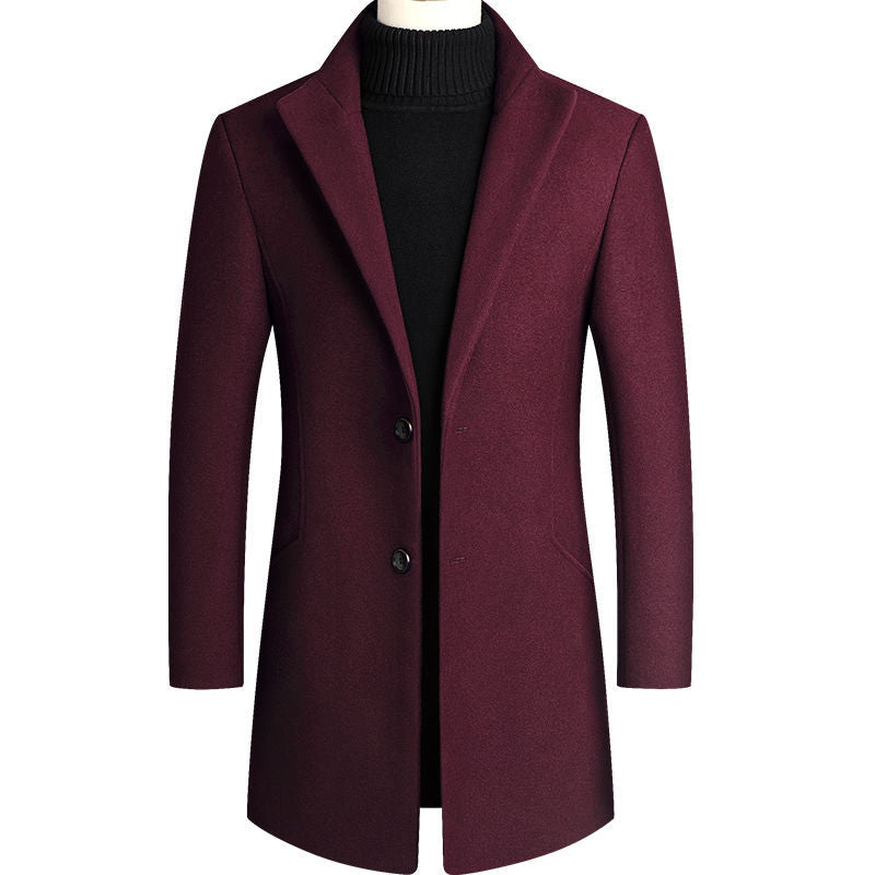 Men's Wool Coat Medium Length Leisure Suit