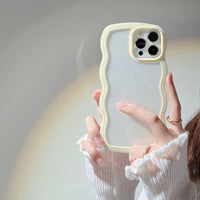 Thumbnail for Wave Border Mobile Phone Case Solid Color Simple Candy Color