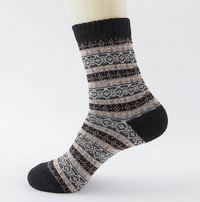 Thumbnail for Winter Thick Warm Stripe Wool Socks Casual Sock Business Socks