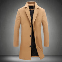 Thumbnail for 2021 Autumn And Winter New Mens Solid Color Casual Business Woolen Coats