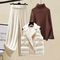 Thumbnail for Autumn And Winter Women's Sweater Vest Pants Suit