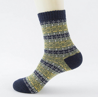 Thumbnail for Winter Thick Warm Stripe Wool Socks Casual Sock Business Socks