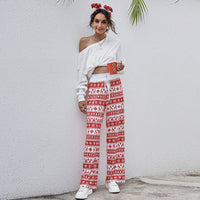 Thumbnail for Christmas Print Pants Women Fashion Casual Drawstring Trousers With Christmas Snowflake Tree Elk Print