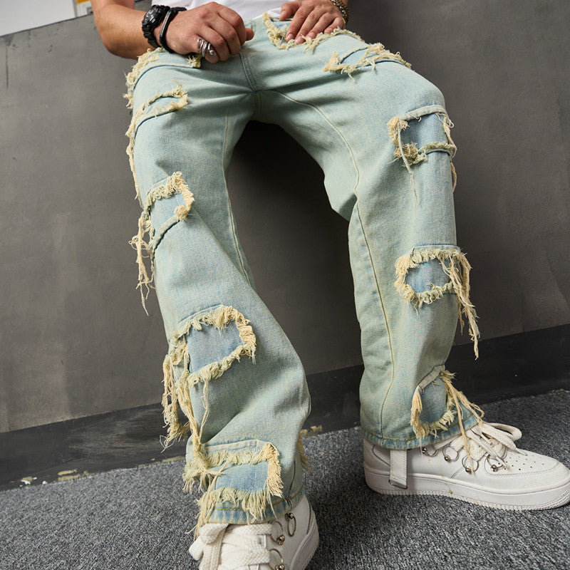 American Retro Wide Leg Jeans For Men