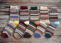 Thumbnail for Winter Thick Warm Stripe Wool Socks Casual Sock Business Socks