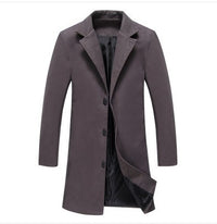 Thumbnail for 2021 Autumn And Winter New Mens Solid Color Casual Business Woolen Coats