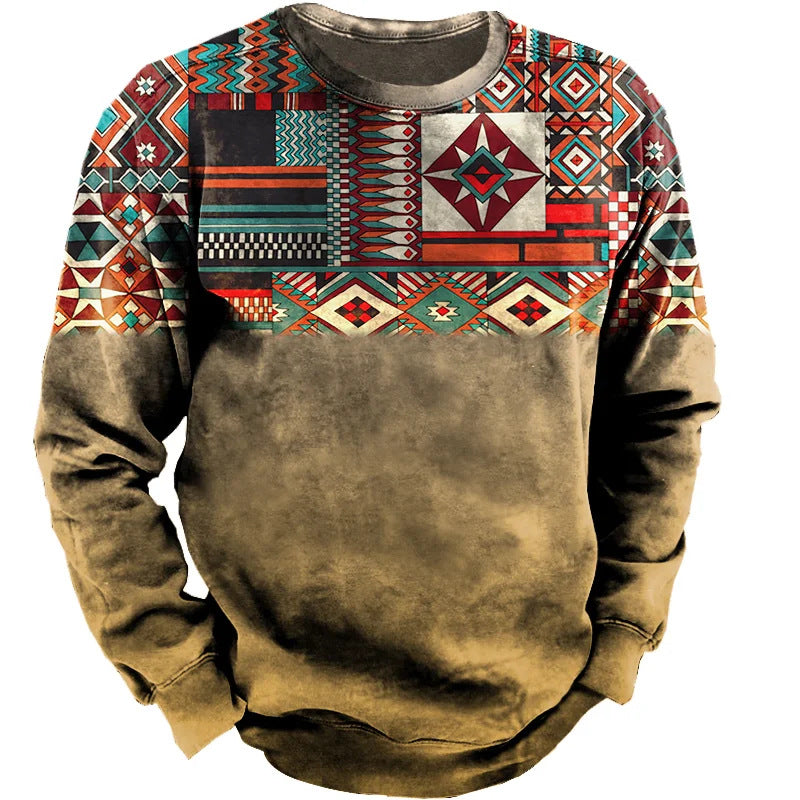 Men's Casual Round Neck Long Sleeve Printing