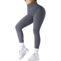 Thumbnail for High Waist Seamless Leggings Threaded Knitted Fitness Pants Solid Women's Slimming Sports Yoga Pants Elastic Running Sport Leggings