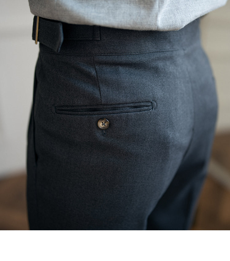 Men's Straight Pants Casual High Waist