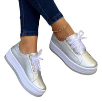 Thumbnail for Fashion Flats Sneakers Women Ribbon Lace-up Platform Shoes