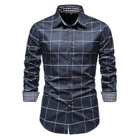 Thumbnail for Plaid Patchwork Formal Shirts for Men