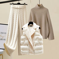 Thumbnail for Autumn And Winter Women's Sweater Vest Pants Suit