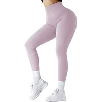 Thumbnail for High Waist Seamless Leggings Threaded Knitted Fitness Pants Solid Women's Slimming Sports Yoga Pants Elastic Running Sport Leggings