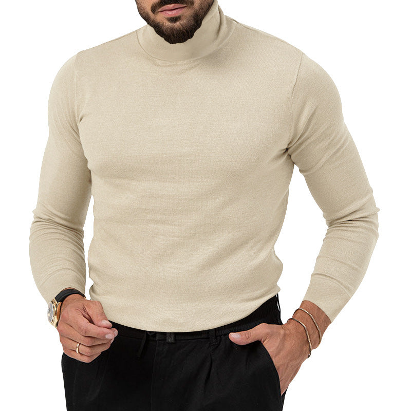 Autumn And Winter New High-elastic Turtleneck Knitted Cashmere Sweater Thickened Young Men's Warm Undercoat