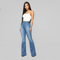 Thumbnail for Women's Classic High Waist Slim Denim Horseshoe Pants