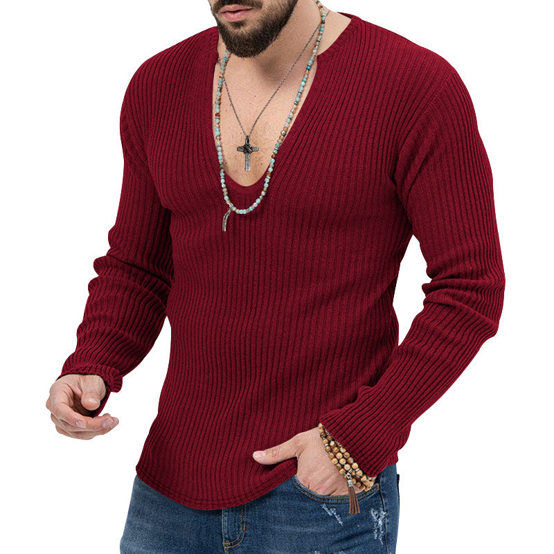 Men's Sweaters Long Sleeve Slim-fit Top