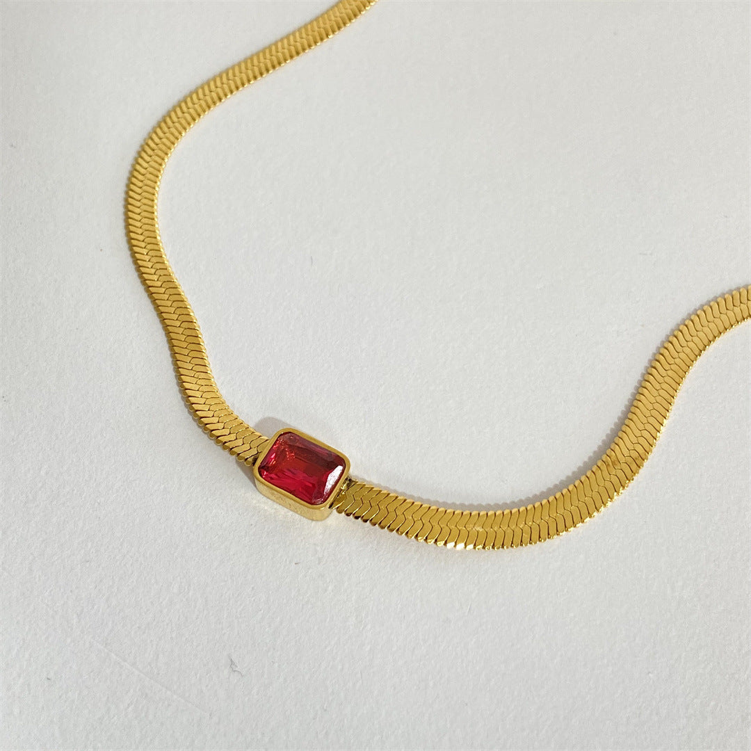 Snake Bone Zircon Necklace For Women