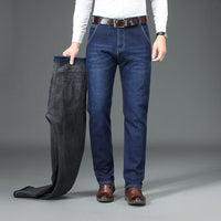 Thumbnail for Fleece Lined Padded Warm Keeping Straight Jeans