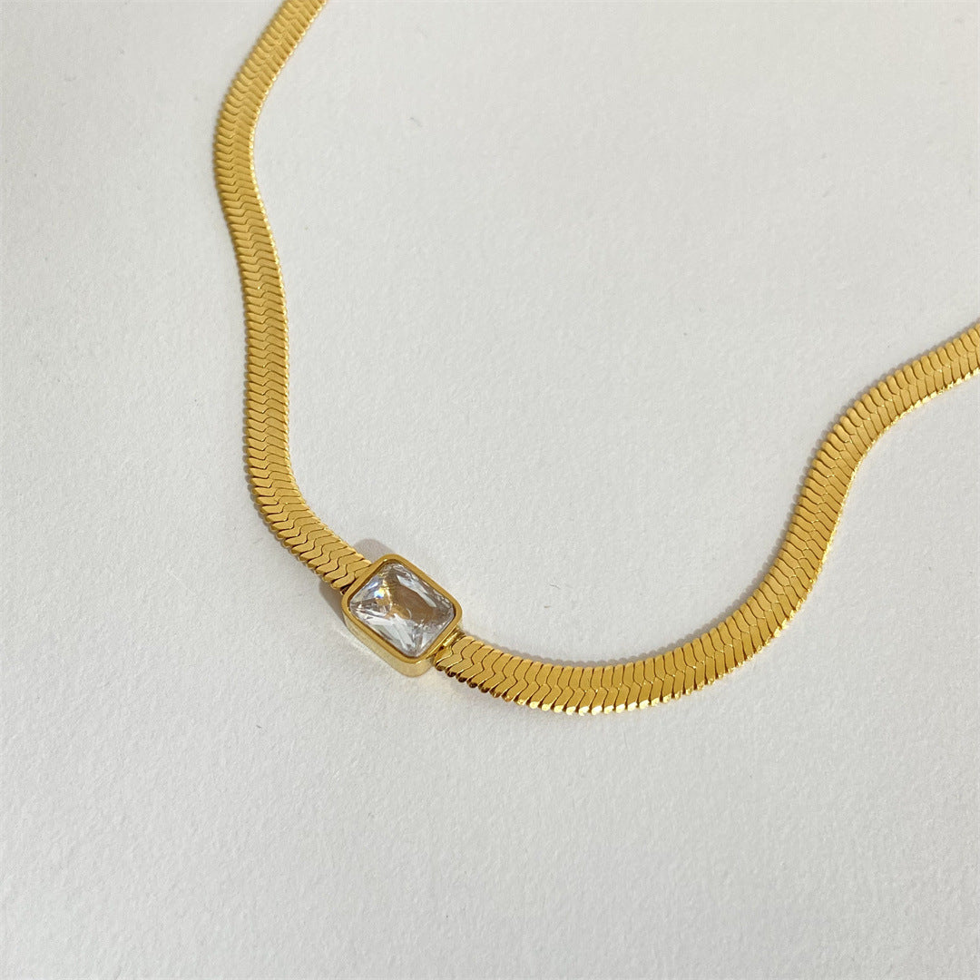 Snake Bone Zircon Necklace For Women