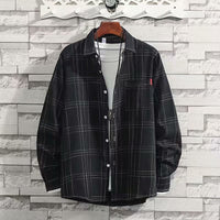 Thumbnail for Men's Long Sleeve Loose Square Collar Shirt