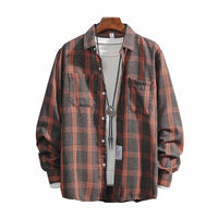 Thumbnail for Men's Long Sleeve Loose Square Collar Shirt