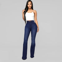 Thumbnail for Women's Classic High Waist Slim Denim Horseshoe Pants