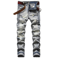 Thumbnail for Nostalgic Jeans Ripped Special Embroidered Men's Pants