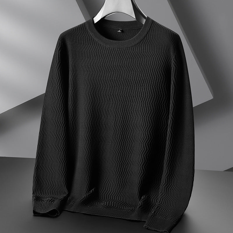 Autumn And Winter Men's Casual Knitted Sweater Loose Round Neck