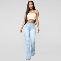 Thumbnail for Women's Classic High Waist Slim Denim Horseshoe Pants