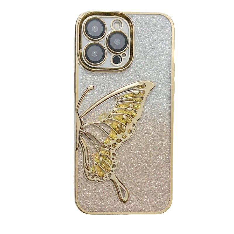Phone Case Three-dimensional Quicksand Butterfly Protective Cover