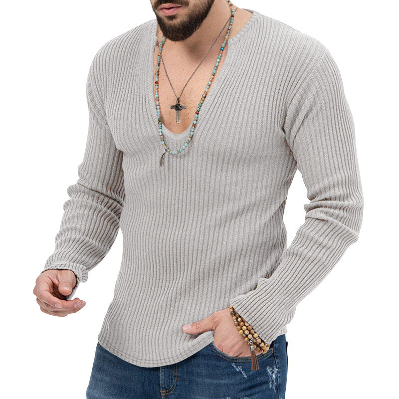 Men's Sweaters Long Sleeve Slim-fit Top