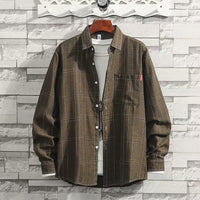 Thumbnail for Men's Long Sleeve Loose Square Collar Shirt