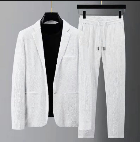 White Men's Casual Suit Jacket