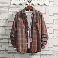 Thumbnail for Men's Long Sleeve Loose Square Collar Shirt