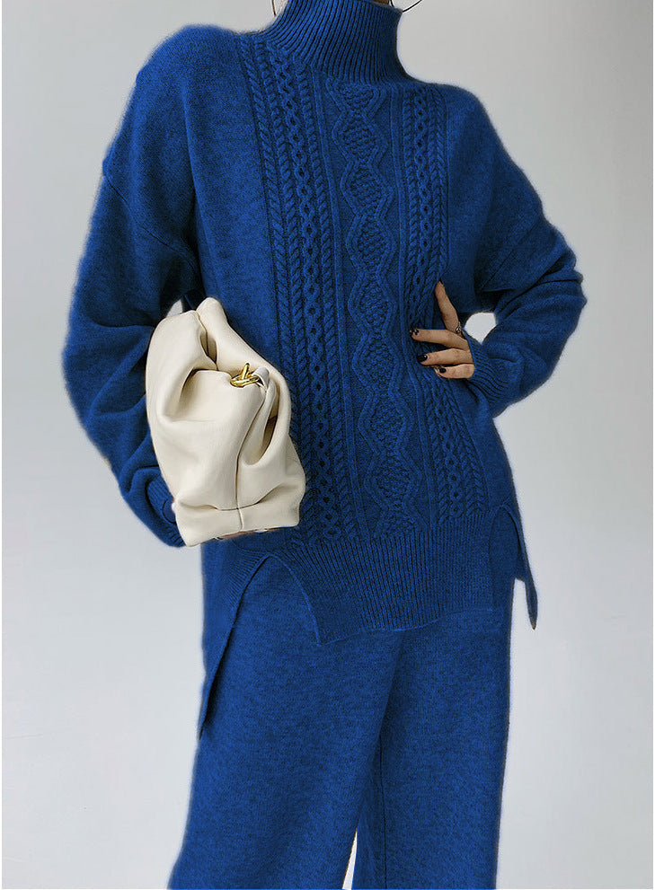 Idle Style Fashionable Set - Women's Turtleneck Knitting Sweater.