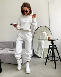 Thumbnail for Women's Knitted Fleece Casual Suit Two-piece Set