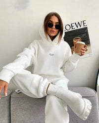 Thumbnail for Women's Knitted Fleece Casual Suit Two-piece Set