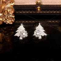 Thumbnail for Rotatable Christmas Tree Earrings Shiny Rhinestone Snowflake Stud Earring New Year Xmas Festival Ear Jewelry Gifts Autumn And Winter