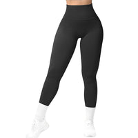 Thumbnail for High Waist Seamless Leggings Threaded Knitted Fitness Pants Solid Women's Slimming Sports Yoga Pants Elastic Running Sport Leggings