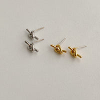 Thumbnail for French Entry Lux Fashion Temperamental Cold Style Small Knotted Stud Earrings