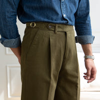Thumbnail for Men's Washed Cotton High Waist Straight Pants