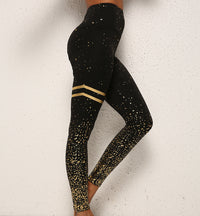 Thumbnail for Gold Dot Striped Print Leggings Fitness Butt Lifting Running Sport Gym Yoga Pants For Women High Waist Slimming Legging Tight Trousers