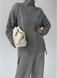 Thumbnail for Idle Style Fashionable Set - Women's Turtleneck Knitting Sweater.